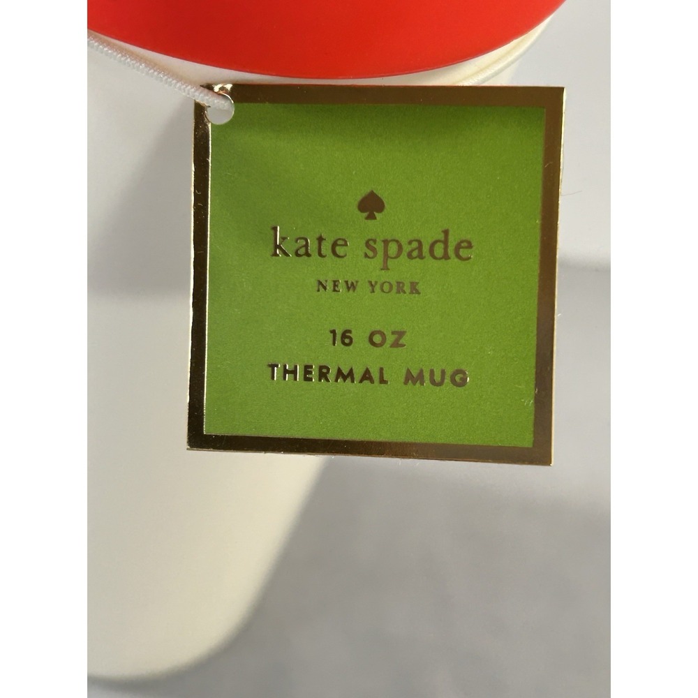 Kate Spade New York Festive Foxes thermal mug tumbler 16 oz New Designer - Picture 3 of 13